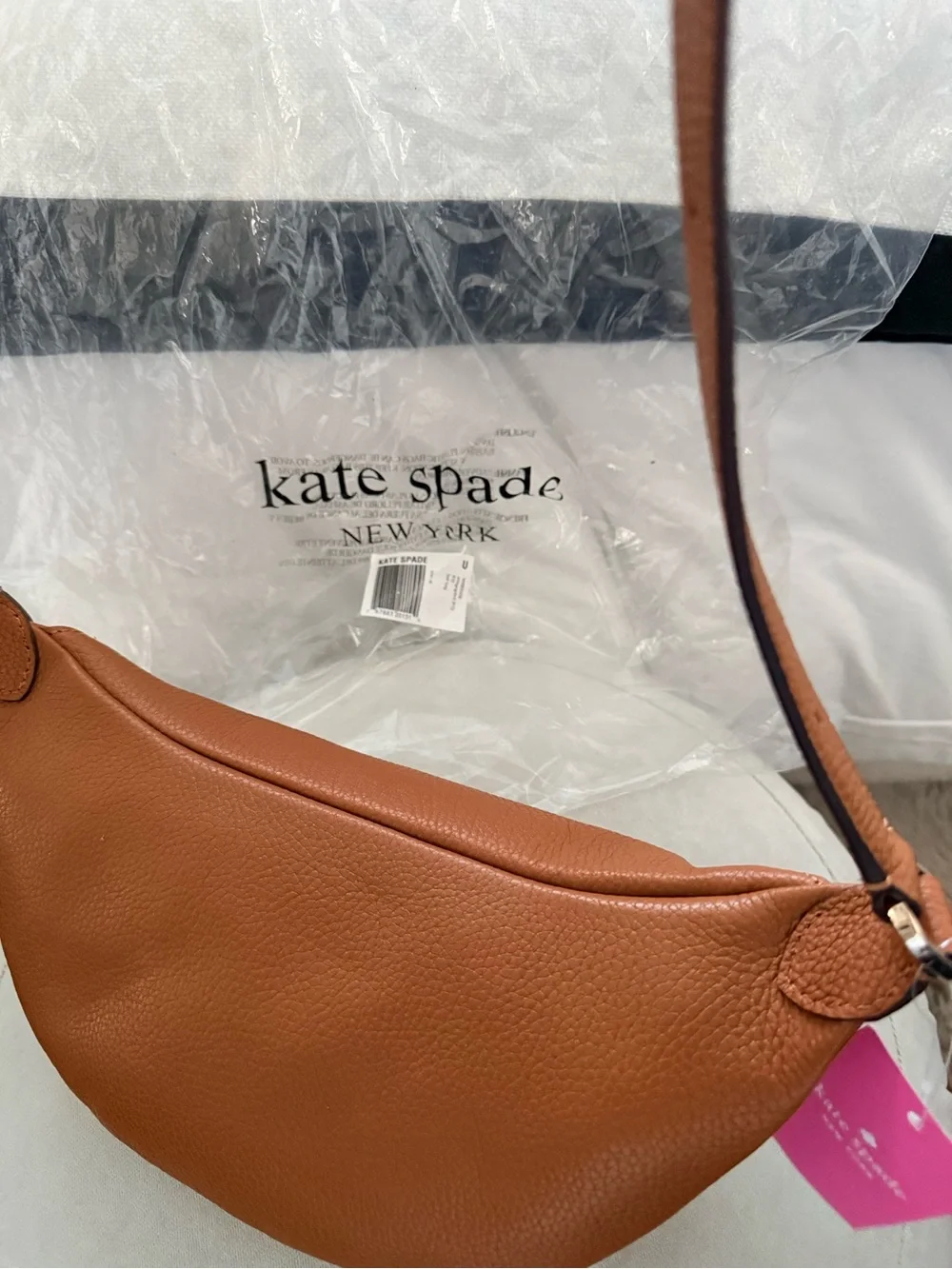 kate spade New York Chestnut Brown Pebbled Leather Crossbody Belt Bag - Picture 3 of 13